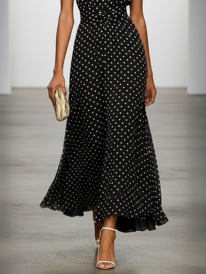 Vestido Negro de Lunares Polka Dots