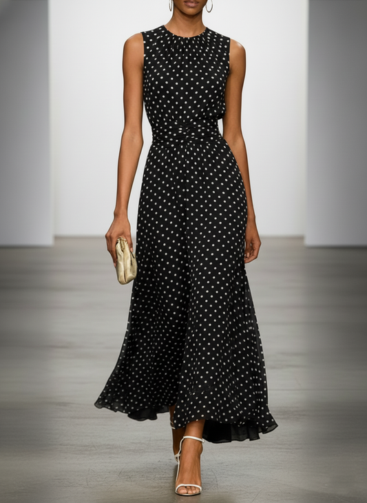 Vestido Negro de Lunares Polka Dots