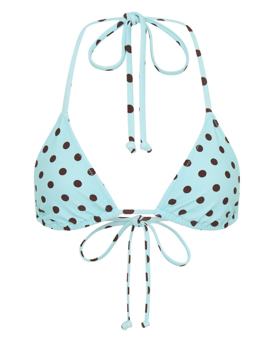 Top de Bikini ELARA Azul con Elegantes Lunares