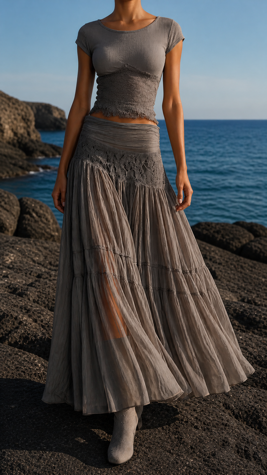Conjunto Vitoria de Top y Falda Elegante