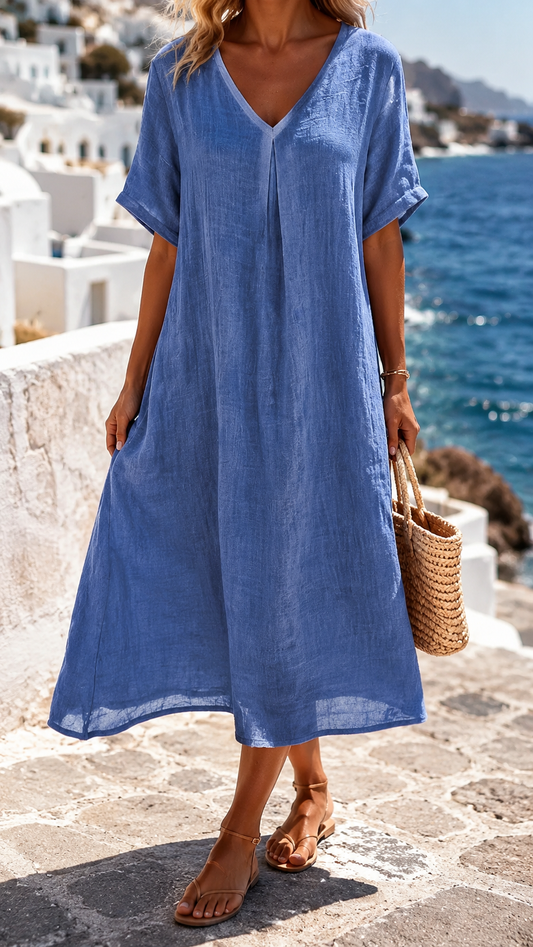 Vestido Santorini Elegante y Sofisticado