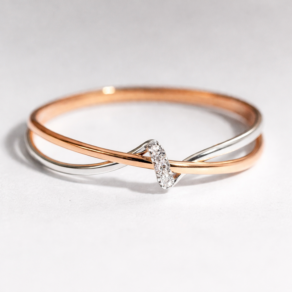 Anillo Vintage Trenzado en Oro y Plata – Diseño Elegante y Atemporal