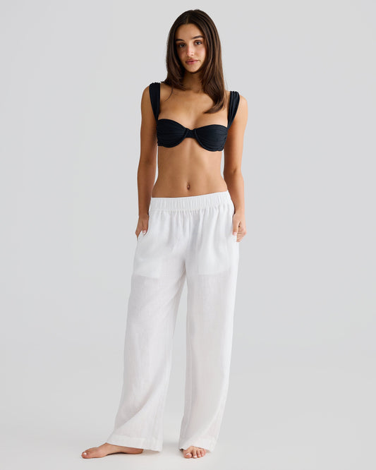 Pantalón Blanco de Lino Elegante y Fresco