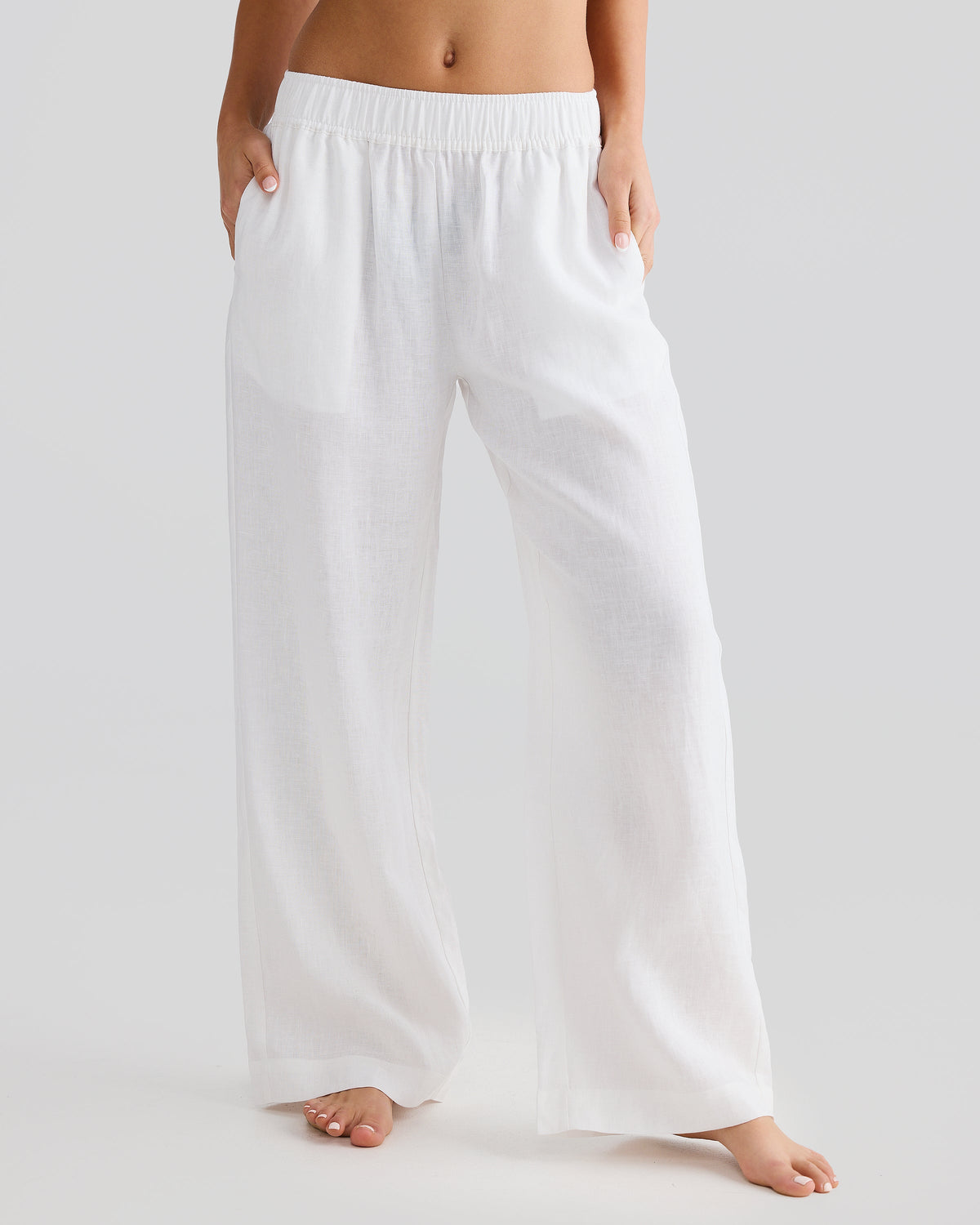 Pantalón Blanco de Lino Elegante y Fresco