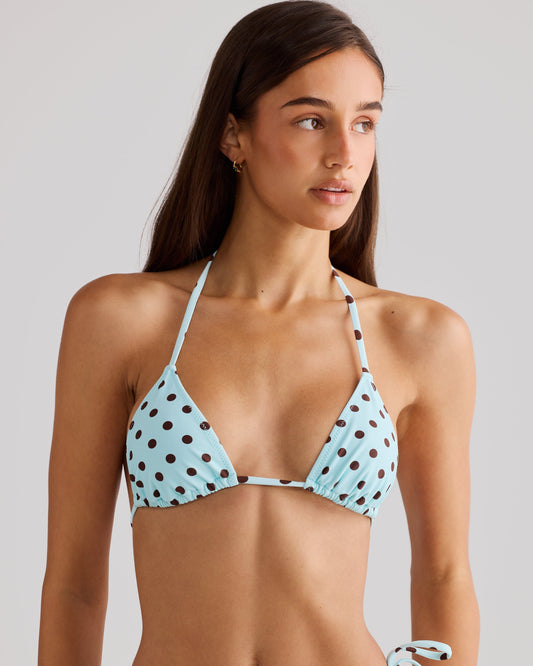 Top de Bikini ELARA Azul con Elegantes Lunares